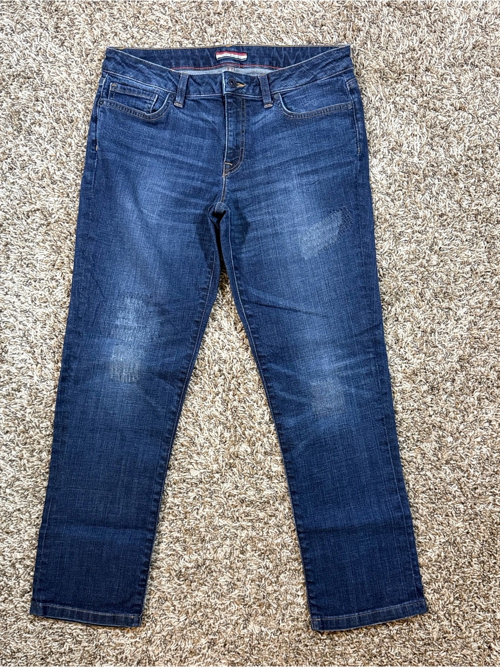 Tommy Hilfiger Men's Slim Straight Jeans in Dark Blue Denim